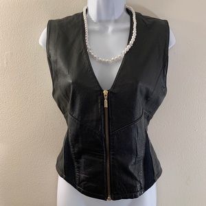 Nevada Blue Leather Vest Medium 100% Leather